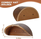 2-Pack Wall-Mounted Wooden Hat Rack| Non-Damage Brim Design Keeps Hat Shape | Wooden Holder with Satin Finish Hooks | Western