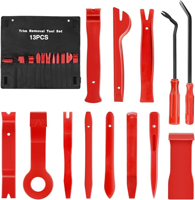 GOOACC Nylon Bumper Fastener Rivet Clips Car Clip Panel Audio Video Dashboard Dismantle Kits Installer Removal Tool (13PCS Tr