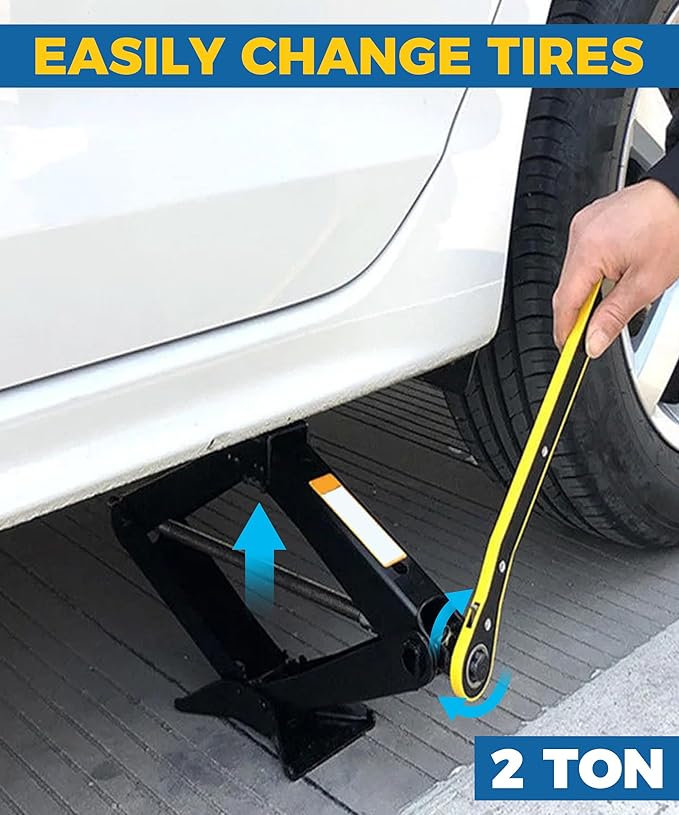 Scissor Jack and Stand Kit - Universal Tire Change Car Emergency Kit for SUV