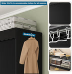 59in Heavy Duty Clothes Rack with Black Cover Foldable Covered Clothes Rack for Hanging Clothes portable Wardrobe Closet Syst