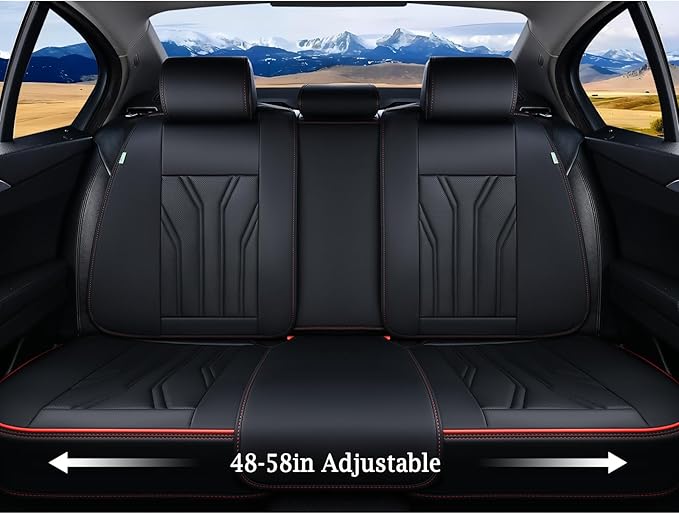 FLORICH Leather Seat Covers, Seat Covers Full Set, Car Seat Protectors 5 Seats, Automotive Seat Covers Fit for Most Cars Truc