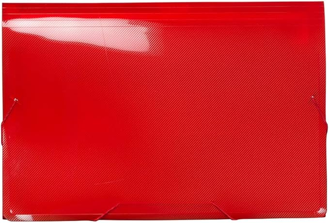 JAM Paper Accordion Folders - 13 Pocket Plastic Expanding File - Legal Size - 10 x 15 - Red - Sold Individually
