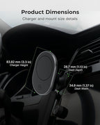 MagSafe Dash Mount Phone Holder - Magnetic Car Holder for iPhone 14/15/16/17, Smartphone MagSafe Cases, 360° Rotation, Sleek Clutter-Free Design, Secure Magnetic Dash Mount for Navigation