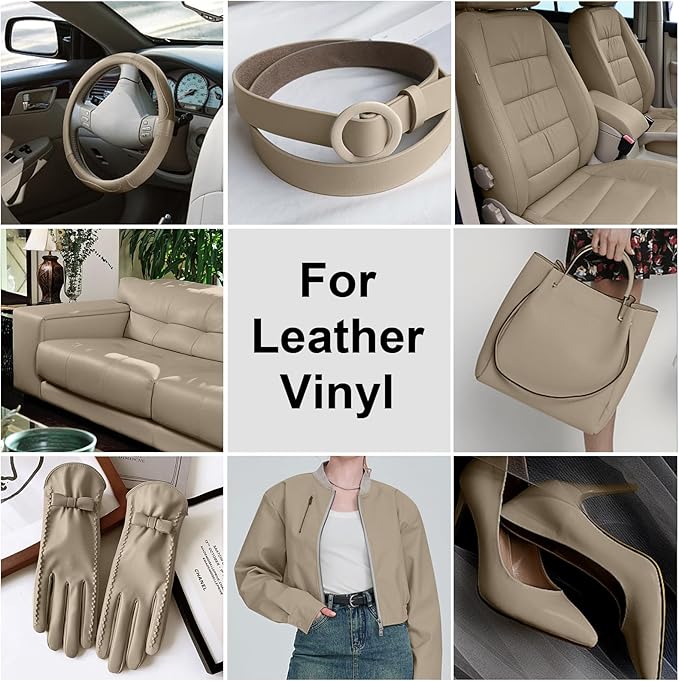 Beige Leather Recoloring Balm, Leather Color Restorer Conditioner, Leather Repair Kits for Vinyl Furniture, Sofa, Car Seats, 