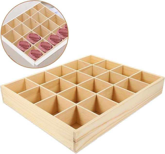 Baluue Underwear Storage Case with 20 Compartments Stackable Drawer Organizer for Socks Panties and Accessories Space-Saving 