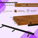 IAE Floating Wall Shelves 55 inch,Bathroom Shelving Wall Mounted,Invisible Shelf Floating Kitchen Shelves,Wooden Wall Shelf w