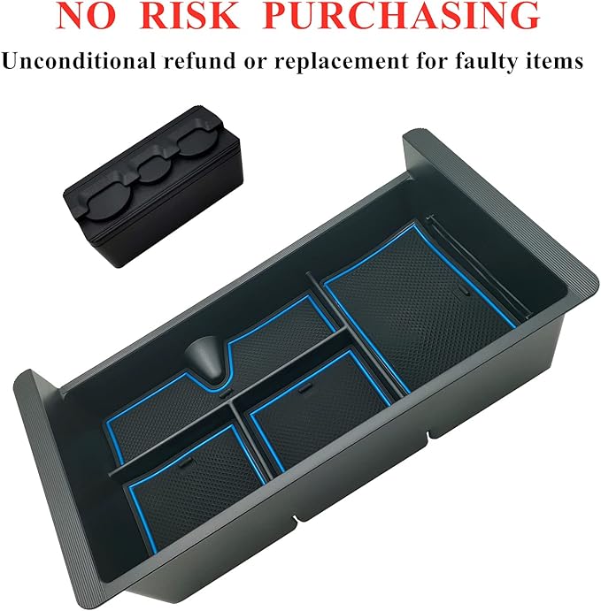 JOJOMARK Center Console Tray Organizer Compatible with 2014-2018 GMC Sierra Accessories, (2015-2020) Yukon/Chevy Tahoe Silverado Suburban, Armrest Storage Box Replaces 22817343 (Blue)