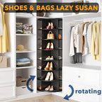 SpaceAid 7 Tier Rotating Shoe Rack Tower, Spinning Shoe Display Lazy Susan, Revolving 360 Shoe Rack Storage Round Carousel, V