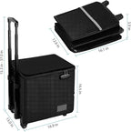 Fireproof File Box with Wheels, Collapsible Rolling Fireproof Document Bag with Lock, Fireproof Box with Handle & Casters, Mo