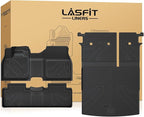 LASFIT Floor Mats & SeatBack Mats & Cargo Mat for Nissan Ariya 2025 2024 2023, All Weather TPE Custom Fit Floor Liners Full Set Car Mats & Backrest Mats & Trunk Mat for 2023-2025 Ariya, Black