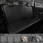 CAR PASS Universal Black Leather Lace Car Seat Covers Full Set for Women Girls,Waterproof Car Floor Mats Carpet,Glitter Steer