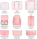 Mossio 9 Set Packing Cubes with Shoe Bag & Electronics Bag - Luggage Organizers Suitcase Travel Accessories
