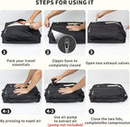 Vacuum Bag for Travel, Professional IPX8 Waterproof Reusable Vacuum Compression Bags for Travel Suitcases, Durable Space Save