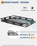 GarveeLife 64 in x 39 in Universal Roof Rack Carrier Basket, 200 LBS Capacity Car Cargo Rack with Extension Luggage Holder Basket Heavy Duty for SUVs, Trucks, Vehicles