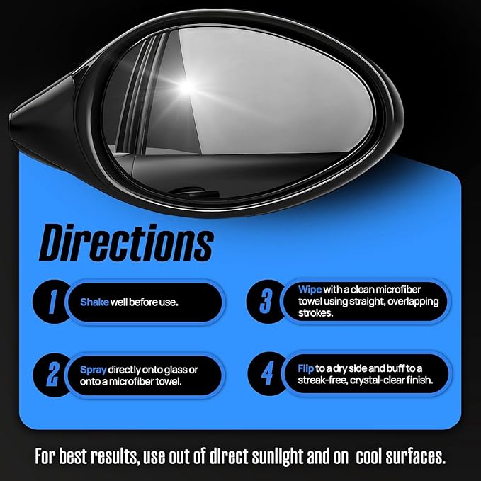 Magic Finish Car Glass Cleaner (1 Gallon) – Ammonia-Free Window Cleaner Spray for Interior & Exterior Auto Glass – Anti-Fog, 