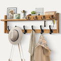 Coat Rack Wall Mount with Shelf, 27.5" Entryway Wall Hanging Shelf, Coat and Key Hanger with 10 Dual Hooks, Mail Organizer an