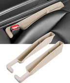 2PCS Car Seat Gap Filler,Car Accessories Car Organizer,Cars Seat Gap Filler Organizer with 2 Storage Areas,Used for Phone,Wallets,Keys,Eyeglasses,Fit for Most Cars,Trucks,SUVs (Beige)