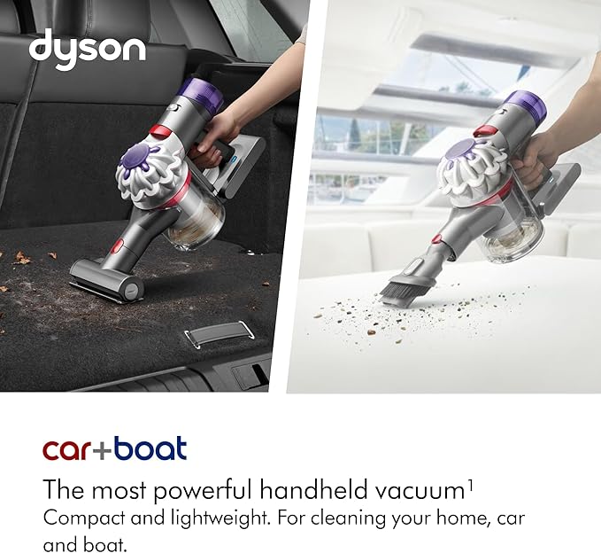 Dyson Car+Boat Handheld Vacuum, Cordless and Lightweight, Cleans Hard Surfaces and Upholstery, 115AW, 2 Power Modes, Up to 50