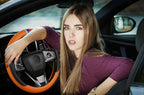 Cxtiy Steering Wheel Cover for BMW X1 X2 X3 X4 X5 X6 330i 530i 740i iX1 iX3 i4 i5 M3 M5 (Orange, Standardized(14.5'-15'))