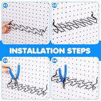Hanaive 4 Pieces Pegboard Pliers Holder, Holds 11 Plier Per Rack, Steel Pegboard Hooks Pliers Peg Board Organizer Accessories