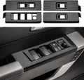 INTGET 4PCS Window Lift Switch Cover for 2022-2025 2026 Toyota Tundra Accessories Carbon Fiber Front & Rear Door Window Switch Lift Panel Cover for 2023 2024 2025 2026 Toyota Sequoia Accessories