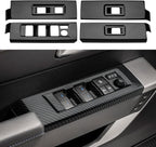 INTGET 4PCS Window Lift Switch Cover for 2022-2025 2026 Toyota Tundra Accessories Carbon Fiber Front & Rear Door Window Switch Lift Panel Cover for 2023 2024 2025 2026 Toyota Sequoia Accessories