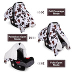 Rquite Car Seat Cover Baby, Carseat Covers Baby Boy, Minky Infant Car Seat Cover Winter, Peekaboo Opening Car Seat Canopy, Mu