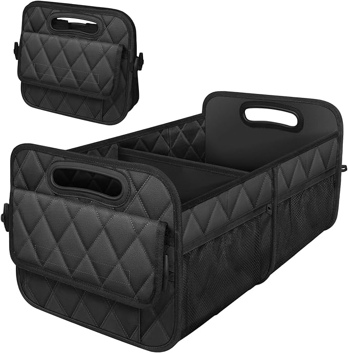 Deosk Car Trunk Organizer and Storage with 6 Big Pockets, Waterproof Polyester Trunk Organizer for SUV, Minivan, Truck