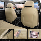 Car Seat Covers Full Set, 5Pcs Universal Leather Seat Covers for Cars, Waterproof Front and Rear Seat Covers, Breathable Auto