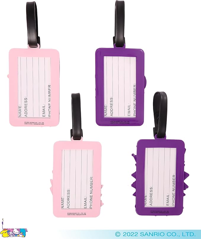Hello Kitty Luggage Tag for Suitcases 4-Pack, Cute Luggage Tags, Sanrio Gifts for Travel