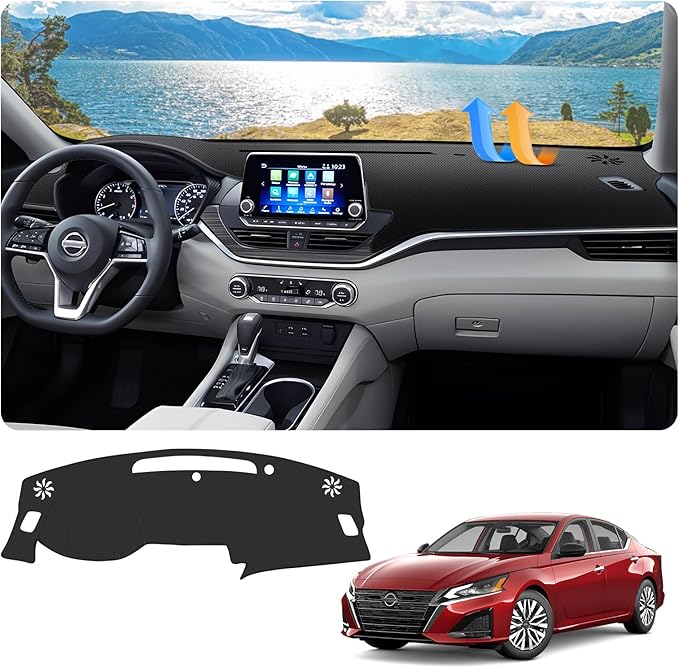 FIILINES Dash Cover for 2019-2026 Nissan Altima, Dashboard Mat Accessories Dash Cover Sunshade Nonslip Mesh Protector No Glar