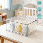 Prsildan Acrylic Makeup Organizer Stackable Clear Storage Drawers for Baby Bottles Desk Organizers for Countertop Vanity Nurs