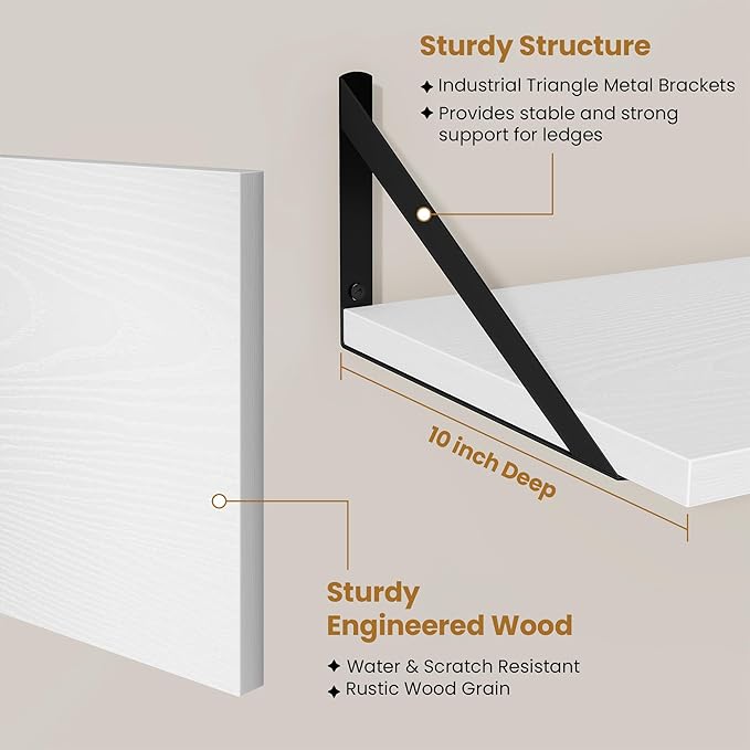 Floating Shelves for Wall,40" Wall Mounted Shelves Set of 2,Long Wood Floating Shelves,Hanging Wide Display & Storage Shelf w