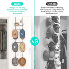 HapiRm Over Door Hat Rack - 2 Packs Wall Mounted Hat Holder with 6 Hooks and Metal Basket Design, Baseball Cap Organizer Stor