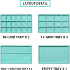 Frebeauty Jewelry Organizer Tray,Stackable Velvet Jewelry Trays,Drawer Inserts Earring Organizer For Women Jewelry Storage Di