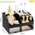 Makeup Organizer with 2 Drawers, Cosmetic Storage for Dresser Vanity and Bathroom Countertop,Make up organization and Skincar
