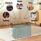 LANGYASHAN Rectangular Storage Bin Collapse Canvas Fabric Cartoon Storage Basket with Handles for Organizing Home Kitchen Boy