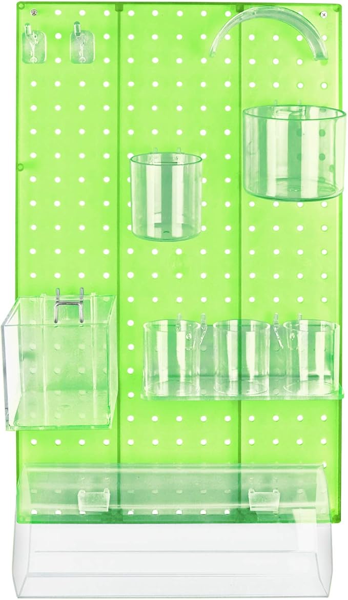 Azar Displays 900940-GRE The DIY Multi-Purpose 10-Piece Pegboard Wall Organizer Kit with One Panel and Accessory Assortment: 