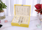 Voova Jewelry Box Organizer for Women Girls, 2 Layer Large Men Jewelry Storage Case, PU Leather Display Jewellery Holder with