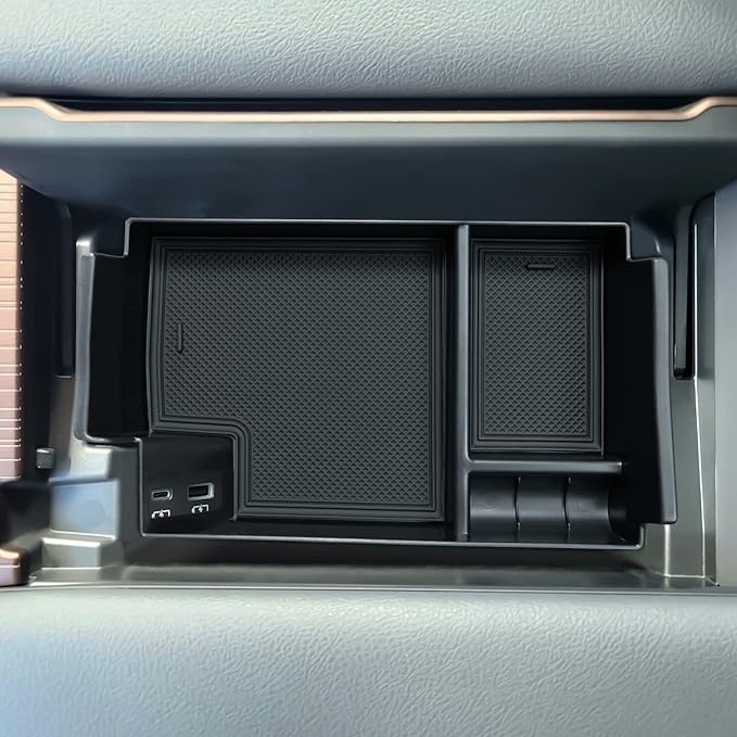 TOPINSTALL Console Organizer Compatible with 2021-2026 Toyota Sienna, Armrest Box Secondary Storage Center Console Tray Coin Container ABS Plastic