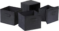 Winsome Capri 4-Pc Foldable Fabric Basket Set, Black