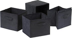 Winsome Capri 4-Pc Foldable Fabric Basket Set, Black