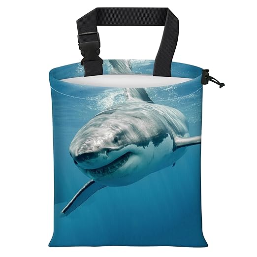 Car Trash Bag Large Hanging Can for Back of Seat, Cute Waterproof Car Garbage Bag for Vehicle, Travelling, Outdoor Cool Shark