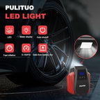 PULITUO Tire Inflator Portable Air Compressor - Car Accessories 12V DC Air Pump for Car Tires with Digital Pressure Gauge, Emergency LED Light for Wheel,Bike, Ball, Motor