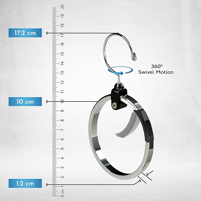 Rolly Hanger® Closet Space Saver – Premium Rotating Aluminum Organizer for Belts, Ties, Hats & Handbags – Heavy Duty 360° Swi