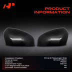 A-Premium 2 PCS Driver and Passenger Side Rearview Mirror Covers Caps - Compatible with Honda HR-V 2023 2024 2025 - Smooth Black, Without Turn Signal Hole