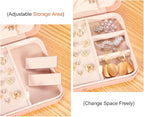 LANDICI Small Jewelry Box for Women Girls, PU Leather Travel Jewelry Case, Portable Jewelry Organizer Storage Holder Display 