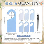 Patelai 14 Pcs Blank Wooden Clothing Rack Divider with Marker Pen Closet Blank Organizers Hanger Separators Hanging Closet Di