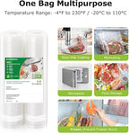 Bonsenkitchen Vacuum Sealer Bags Rolls for Food, 2 Packs 11" x 20', Heavy-Duty Textured Material Bag, BPA-Free, Commercial-Gr
