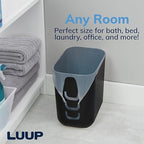 STORi Luup Bathroom Wastebasket 2pk, Secure Grocery Bags, Plastic Garbage Container for Vanity, Laundry Room, Kitchen, Office, 2.5 Gallon, Black, Made in USA